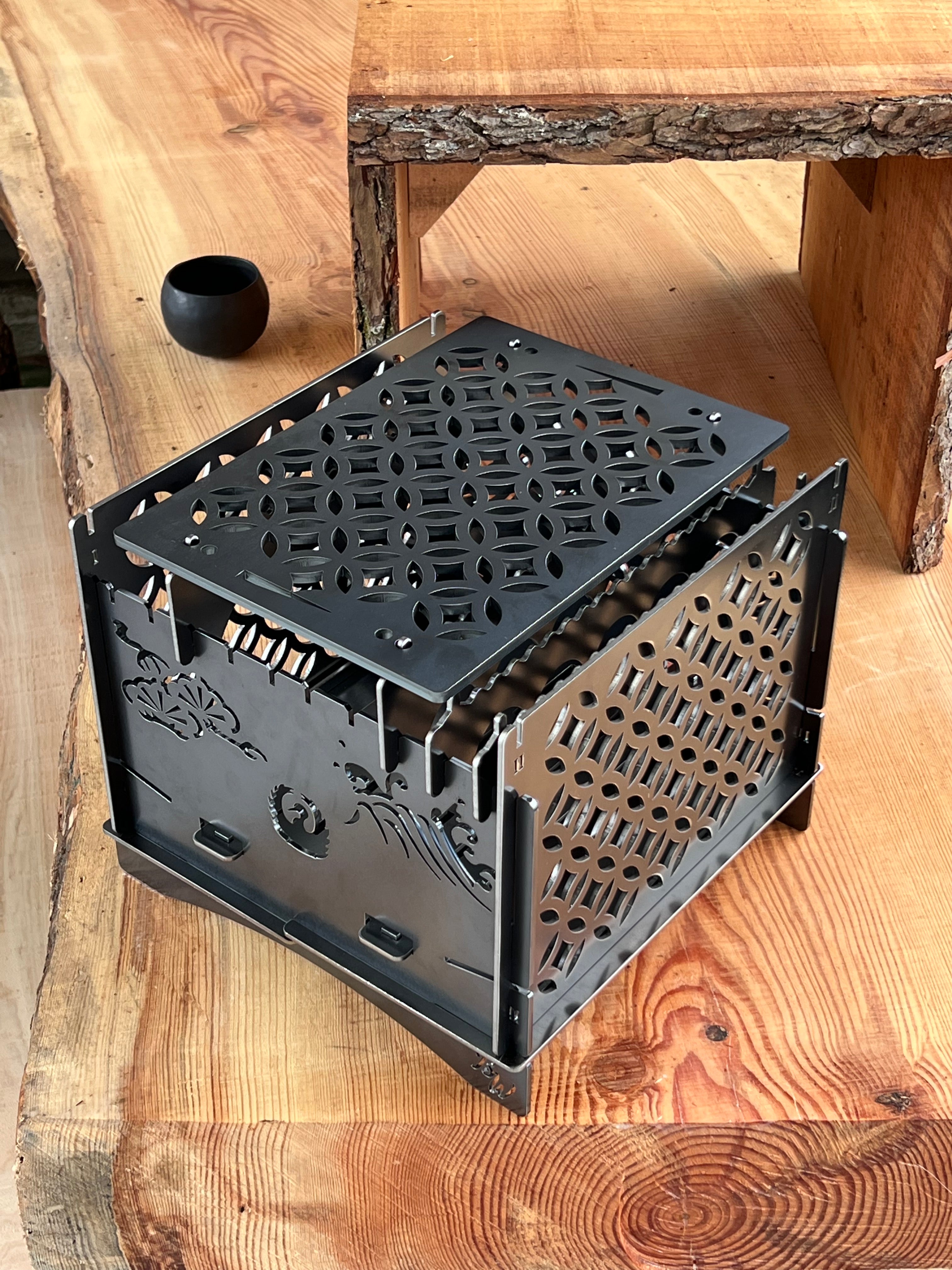 グリル鉄板L和柄 6㎜厚(オプション部品)