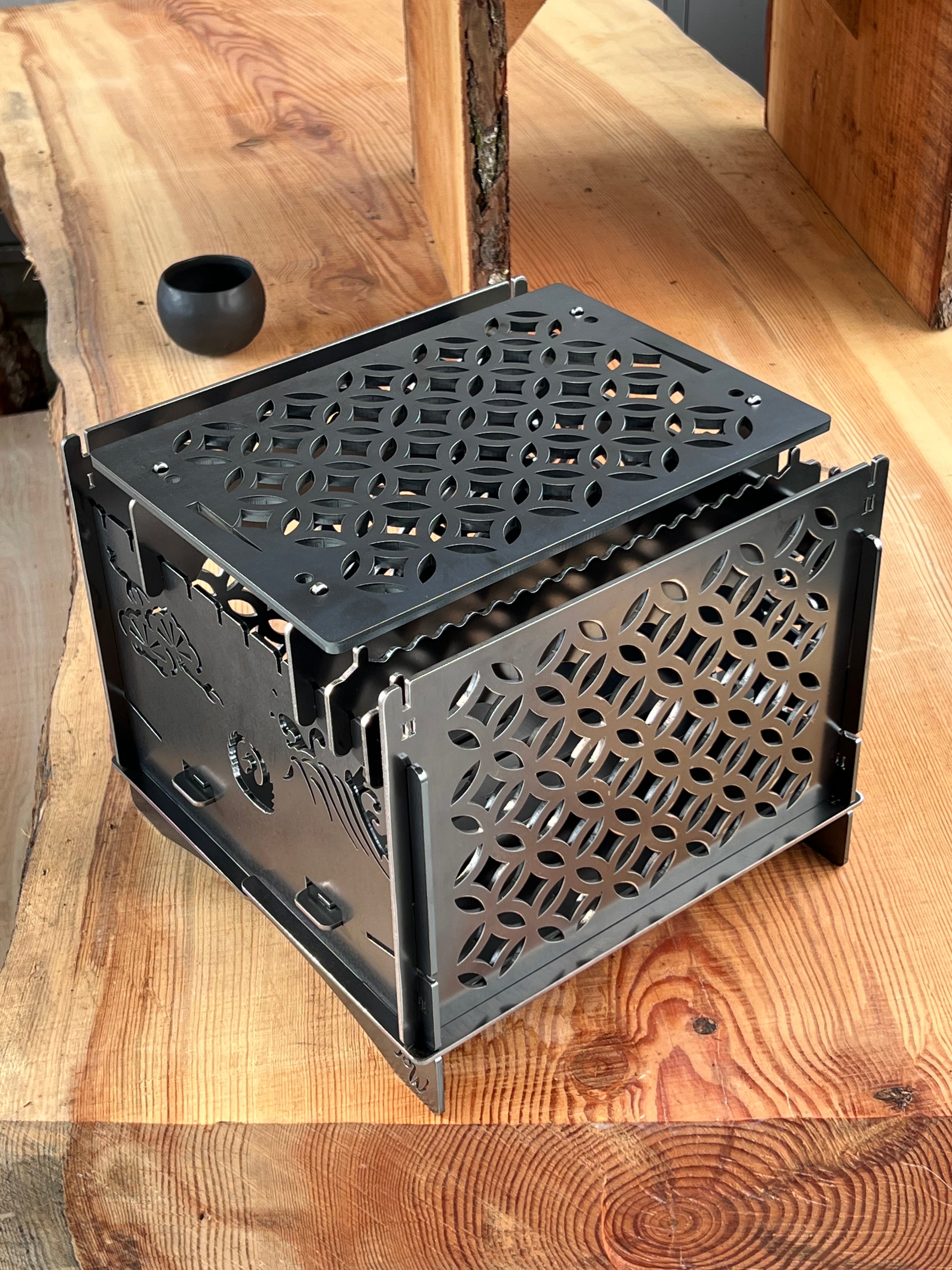 グリル鉄板L和柄 6㎜厚(オプション部品)