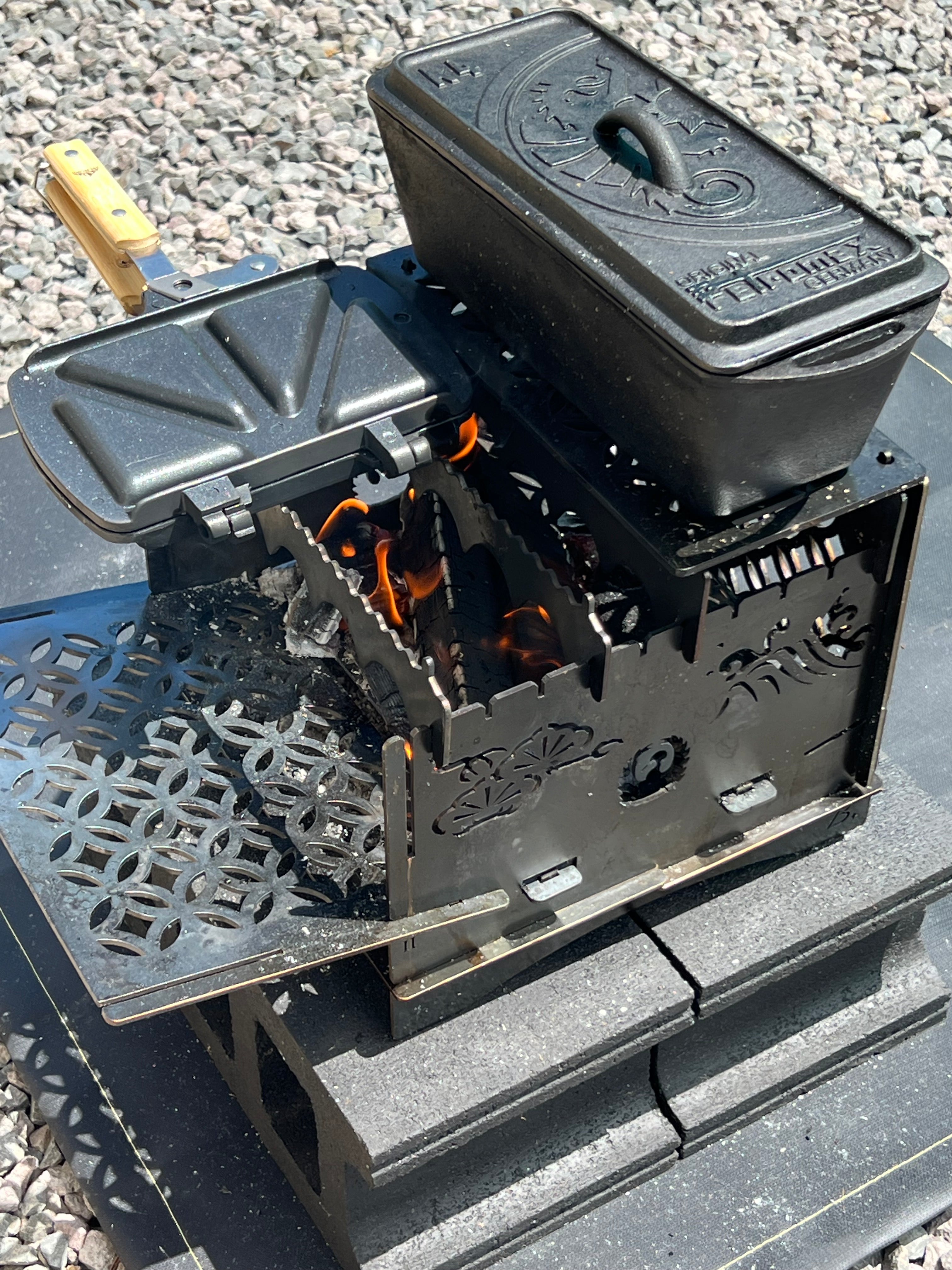 【3WAY焚き火BOX】シュリケン柄 スタンダード+鉄板S1枚